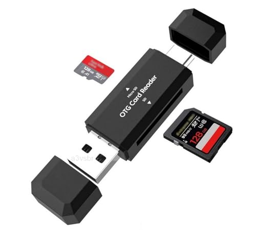 A3vsbr leitor tipo pen drive (não possui memória interna) adaptador conector otg USB e type-c cartão micro tf sd xc hc - 1