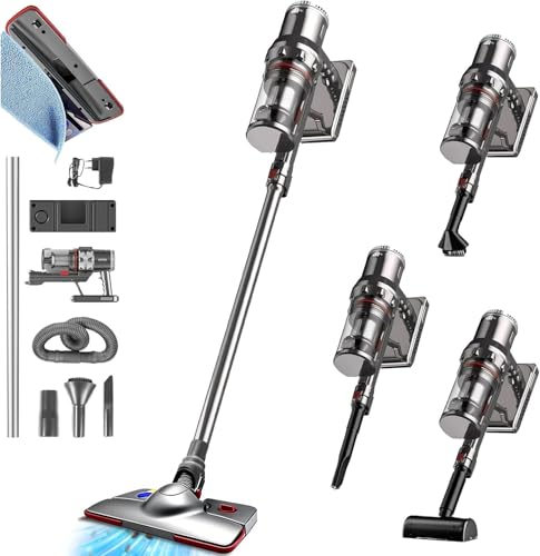 Abacafly Aspirador sem Fio, Aspirador de Pó, 45000PA Aspirador Vertical, Aspirador de pó Leve com Reservatório de Agua, 2200mAh, autonomia de 50 minutos