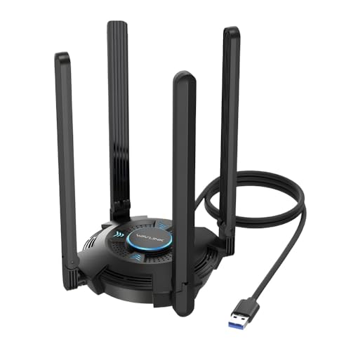 Adaptador Wi-Fi USB AX5400Mbps Tri-band, Transferência de até 5400 Mbps, Suporte para 2,4GHz, 5GHz e 6GHz, Antenas de Alto Desempenho, Tecnologia OFDMA e MU-MIMO, Compatível com WPA3