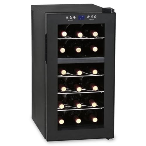 Adega de Vinhos Digital, 18 Garrafas, 2 Zonas de Temperatura, Display LED, Preta