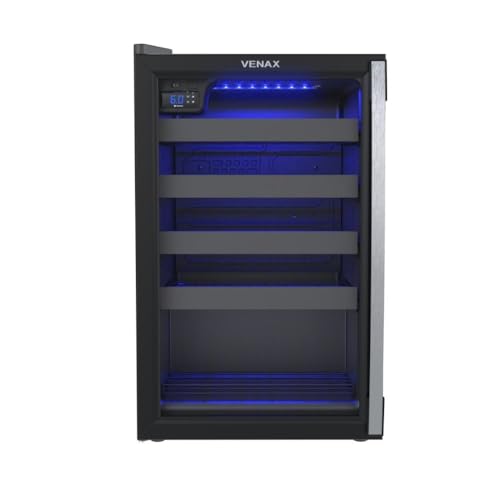 Adega Piubella 100L - 24 Garrafas - Preto Fosco - Venax - 127v - Porta Invertida - 1