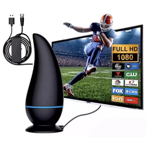 Antena de Onda Terrestre para TV Digital HDTV, com Amplificador de Sinal, 4k Full HD, Sinal 10x mais Forte