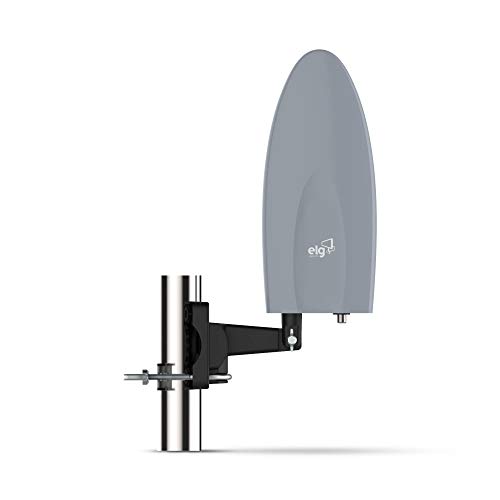 Antena Digital Externa para TV Falcon, Cabo de 10m, Ganho de 7dB, Alcance 60km, Compatível com Sinal Analógico e Digital, Cinza, HDTVEX500PLUS, ELG - 1