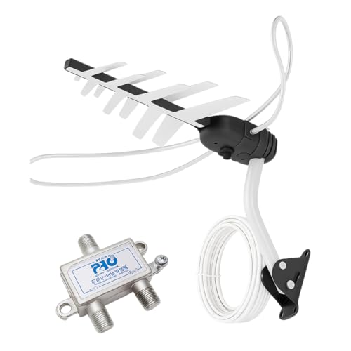 Antena Externa Digital Aquário DTV-3000 VHF UHF FM HDTV 4K com 16m de Cabo e Suporte