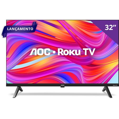 AOC, Smart TV, Roku, 32'' HD, 32S5045/78G, com HDMI, USB, Wi-Fi, Conversor Digital