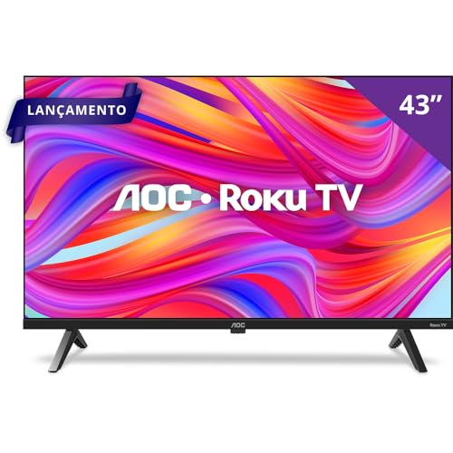AOC, Smart TV, Roku 43'' Full HD, 43S5045/78G, com HDMI, USB, Wi-Fi, Conversor Digital