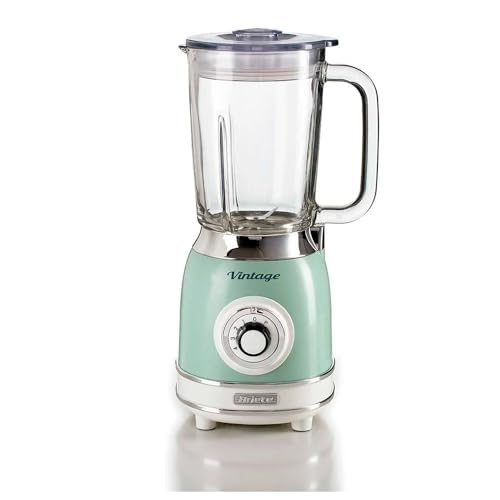 Ariete 583, Liquidificador Vintage Verde, Copo de Vidro 1.5 L, 4 Lâminas de Aço Inoxidável, 4 Velocidades + Pulso, 1000 Wats - 127V - 1