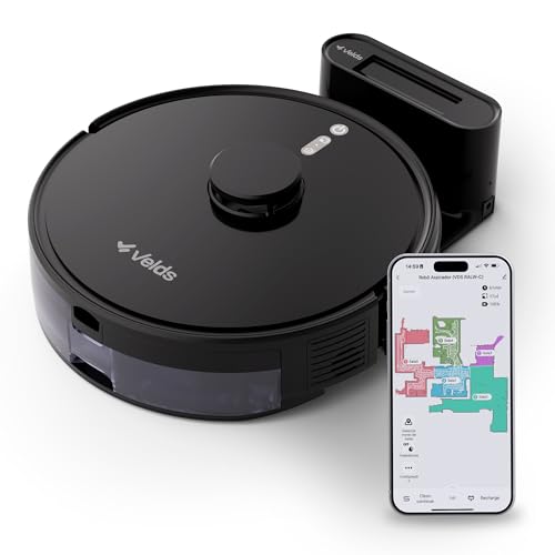 Aspirador de Pó Robô Velds, 3 em 1 - Varre Aspira Passa Pano, Mapeamento Via App, Sensor Antiqueda, Limpeza Multi-superfície, Recarga Automática, Limpeza em Y, Compatível com Alexa e Google, Bivolt