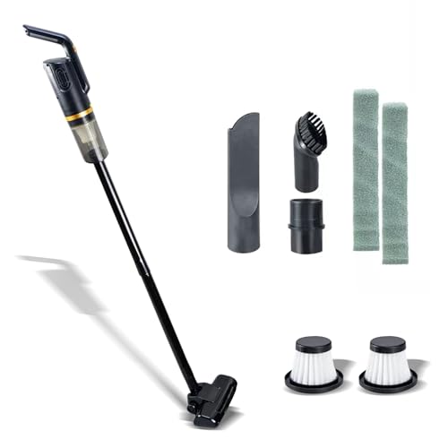 Aspirador De Po Vertical Portatil de Mão Vassoura Eletrica Usb Recarregável Bivolt C (Preto)