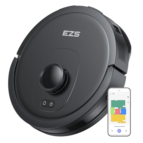 Aspirador Robô EZS E10, Sucção Ultra Forte de 5.500 Pa, Navegação a Laser iPath, para Limpeza Profunda de Pisos, Ideal para Cabelos e Pisos Duros