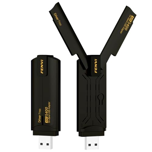 [Atualizado para WiFi 6E] Adaptador USB FENVi AXE5400 WiFi 6E, Tri-Band 6GHz/5GHz/2,4GHz, receptor de rede sem fio de 5400Mbps Dongle para Win11/10, WPA3, adaptador de rede sem fio USB WiFi Dongle