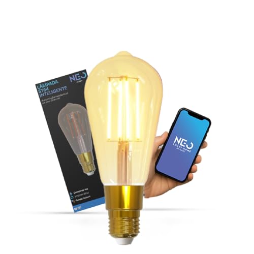 Avant Neo Lâmpada LED Filamento Smart ST64 6W E27, Luz Amarela 1800K/2700K, Dimerizável, Alexa, Google e Tuya - 1