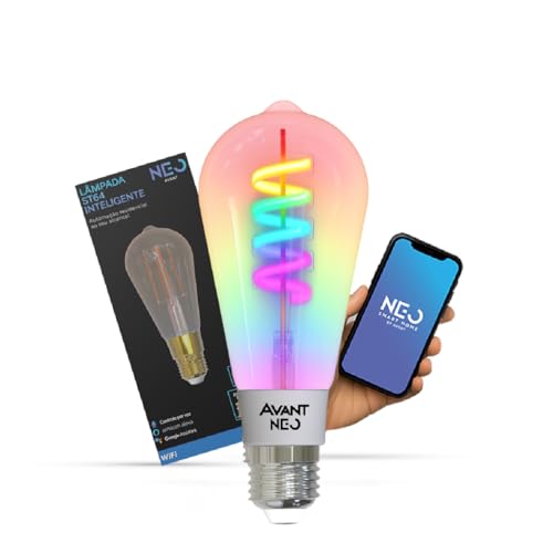 Avant Neo Lâmpada LED Filamento Smart ST64 6W E27, RGB Colorida e Dimerizável, Wi-Fi, Alexa, Google e Tuya - 1