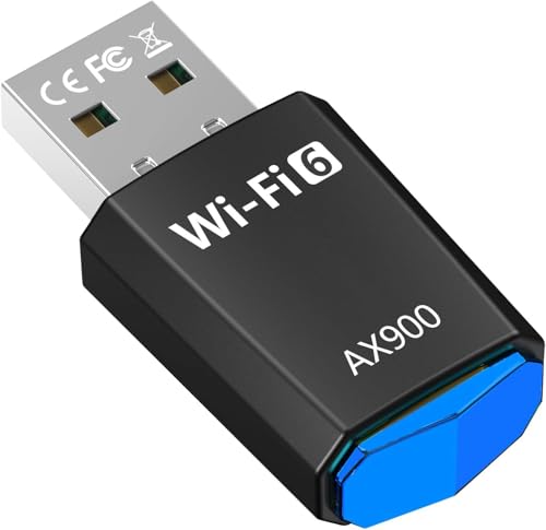 AX900 Adaptador USB WLAN de banda dupla de 2,4 GHz/5 GHz com driver embutido, adaptador USB WiFi 6 para PC/Desktop/Laptop, compatível com Windows 11/10/8.1/8/7