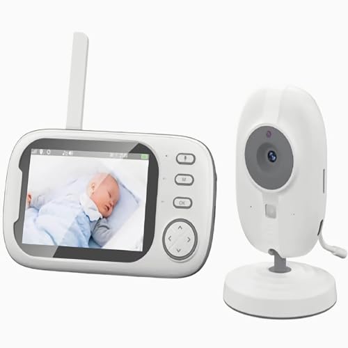 Babá Eletrônica Câmera para Bebês com Tela 3.5", Visão Noturna Infravermelha Áudio Bidirecional, Detecção de Som VOX Monitoramento de Temperatura e Canção de Ninar - 1