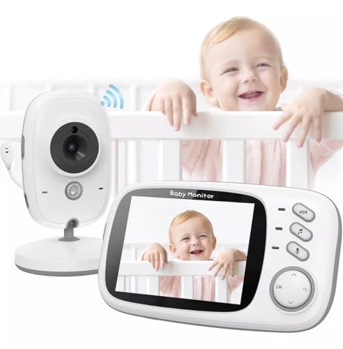 Babá Eletrônica Câmera para Bebês com Tela de 3.2", Visão Noturna Infravermelha Monitoramento Temperatura Modo Soneca Contem Visão Noturna -ASSISTA O VIDEO- - 1