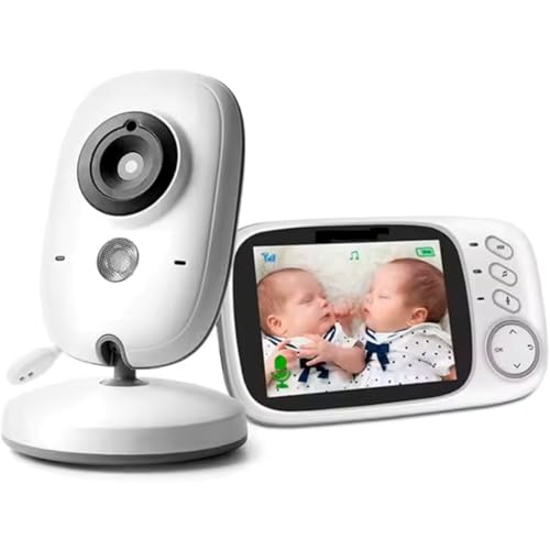 Babá Eletrônica, Câmera para Bebês, Tela LCD Colorida de 3.2, Visão Noturna Infravermelha, Áudio Bidirecional, Detecção de Som VOX, Monitoramento Temperatura, Canção de Ninar 110/220v - 1