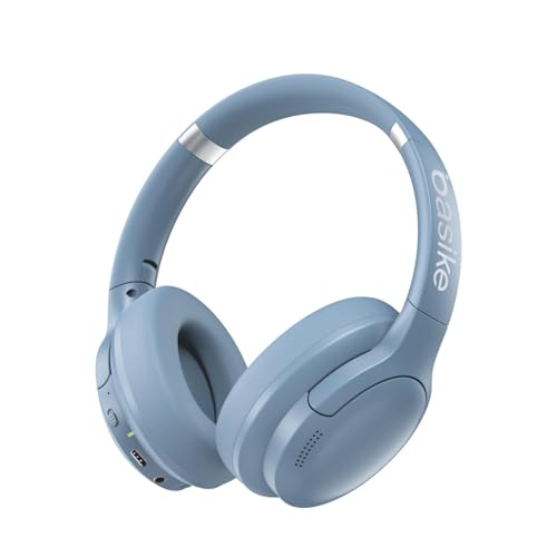 Basike Fone de Ouvido Bluetooth, ANC Cancelamento de Ruído Ativo Headphone Bluetooth 5.3+EDR, Som Surround 3D, Headset com Microfone, Certificação Hi-Pure Audio, 30 horas reprodução, Y6 (Azul) - 1