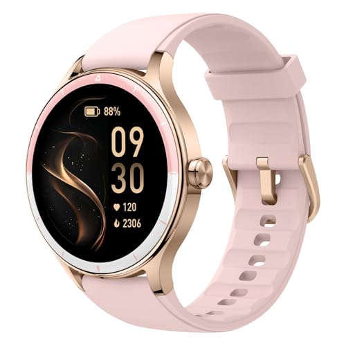 Bettdow SmartWatch, Relogio Smartwatch Feminino, 1.27" Ecrã tátil, à prova d'água IP68, 100+ Modos Esportivos, chamada Bluetooth, Compatível com Android iOS, voz por IA (Rosa)