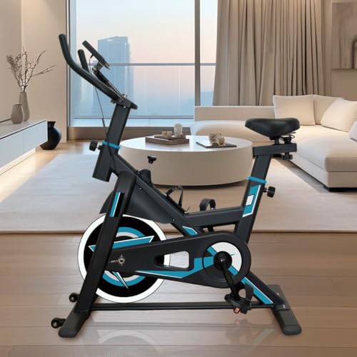 Bicicleta Ergométrica Spinning 5kg Volante, Ajuste de Resistência, Monitor de Performance, Suporta até 150kg (Azul) - 1