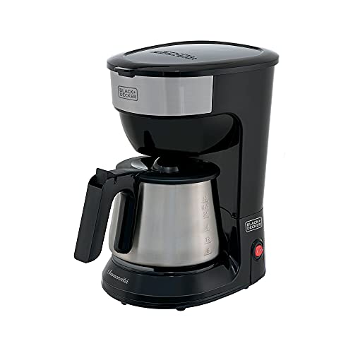 BLACK+DECKER Cafeteira Elétrica com Jarra de Inox 38 Xícaras de Café, Preta, Potência 900W, Modelo CM38, 110V