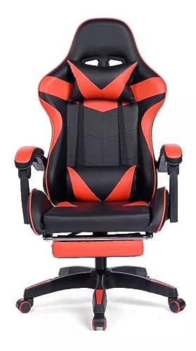Cadeira Gamer Ergonômica Reclinável Giratória Confortável Com Apoio de Pe Cor:Vermelho - 1