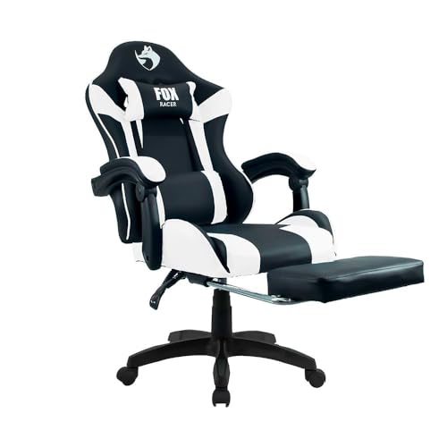 Cadeira Gamer Fox Racer Zerda Branco Com Apoio De Pe - 1