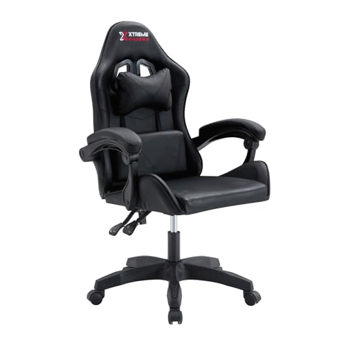 Cadeira Xtreme Gamers Cinesis, Giratória, Reclinável, Altura Ajustável, Confortável na Cor Preta