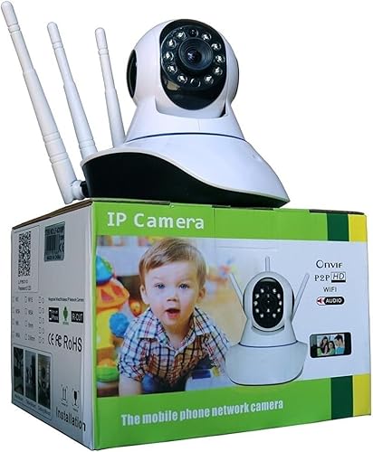 Câmera Babá Eletrônica 1080p Full HD Wifi 360 Ip Visão Noturna Microfone Áudio Segurança. Monitore PETs, BEBÊs. Modelo Configura Fácil. Com fonte Bivolt. (Gelo) - 1