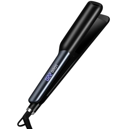 Chapinha Profissional 110-220V 45W: 5 Níveis de Temperatura Ajustável (140°C a 220°C) para Todos os Tipos de Cabelo- Placas de Cerâmica, Aquecimento Rápido e Travamento de Segurança (preto) - 1