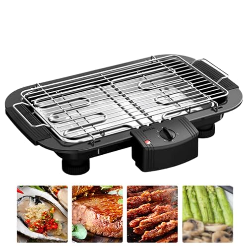 Churrasqueira Elétrica Portátil Apartamento De Mesa Sem Fumaça Grill 1800W, 127V BBQ Preto