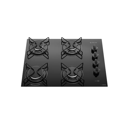 Cooktop 4 Bocas Preto Mesa de Vidro Atlas Agile Up Mega Chama Bivolt - 1