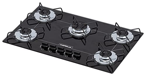 Cooktop 5 bocas Chamalux ultra chama Bivolt Trempe aramada Preto