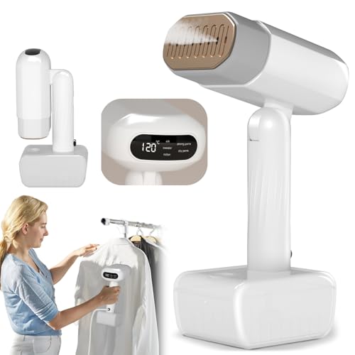 Dobrável vaporizador de roupas, 5 níveis de vapor, passagem a seco, reservatório de água de 330 ml, visor LED, desligamento automático sem operação, cabo de alimentação de 2 m ferro a vaporde(127V) - 1