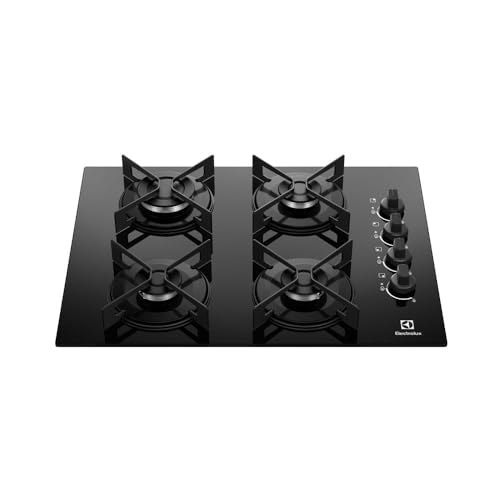 Electrolux Cooktop 4 Bocas a Gás Electrolux Mesa de Vidro Efficient Grade de Aço Fosco (KE4GR) Bivolt - 1