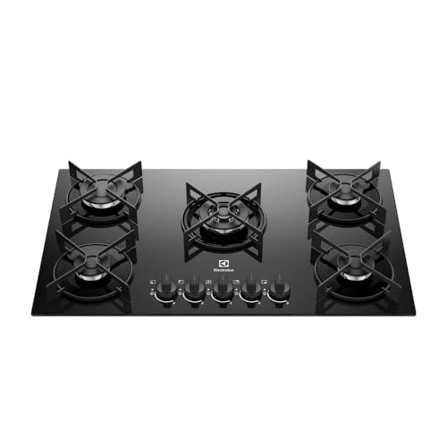 Electrolux Cooktop 5 Bocas Gás Electrolux Mesa de Vidro Efficient Tripla Chama e Grade Aço Fosco (KE5GT) Bivolt - 1
