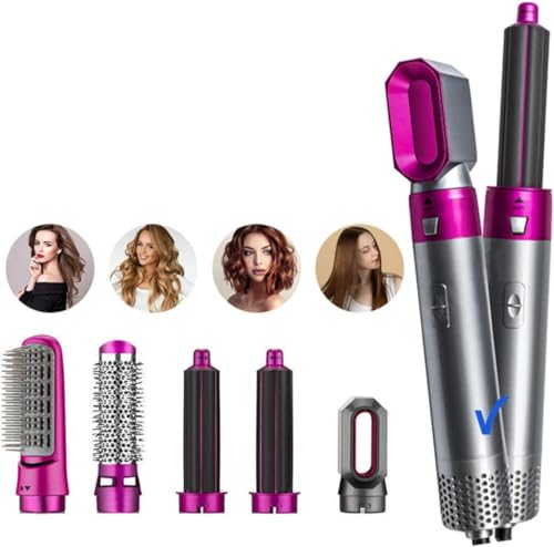 Escova Secadora Ar Quente Profissional Alisa Modela Cabelo 5 em 1 Penteado Feminino Elétrico Multifuncional - 1