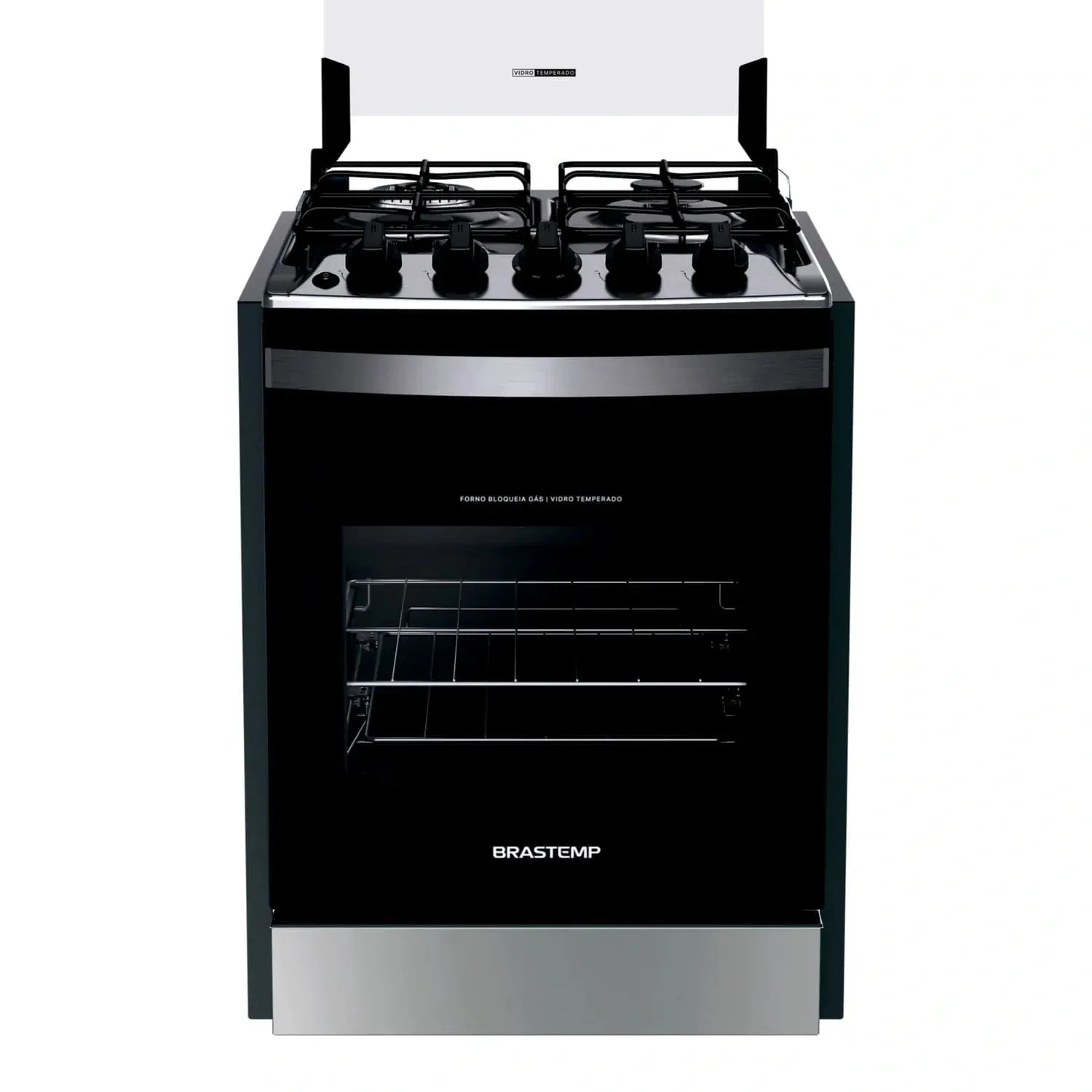 Fogão Brastemp 4 Bocas De Embutir Inox Com Dupla Chama E Grades Individuais - Byo4ebr Bivolt