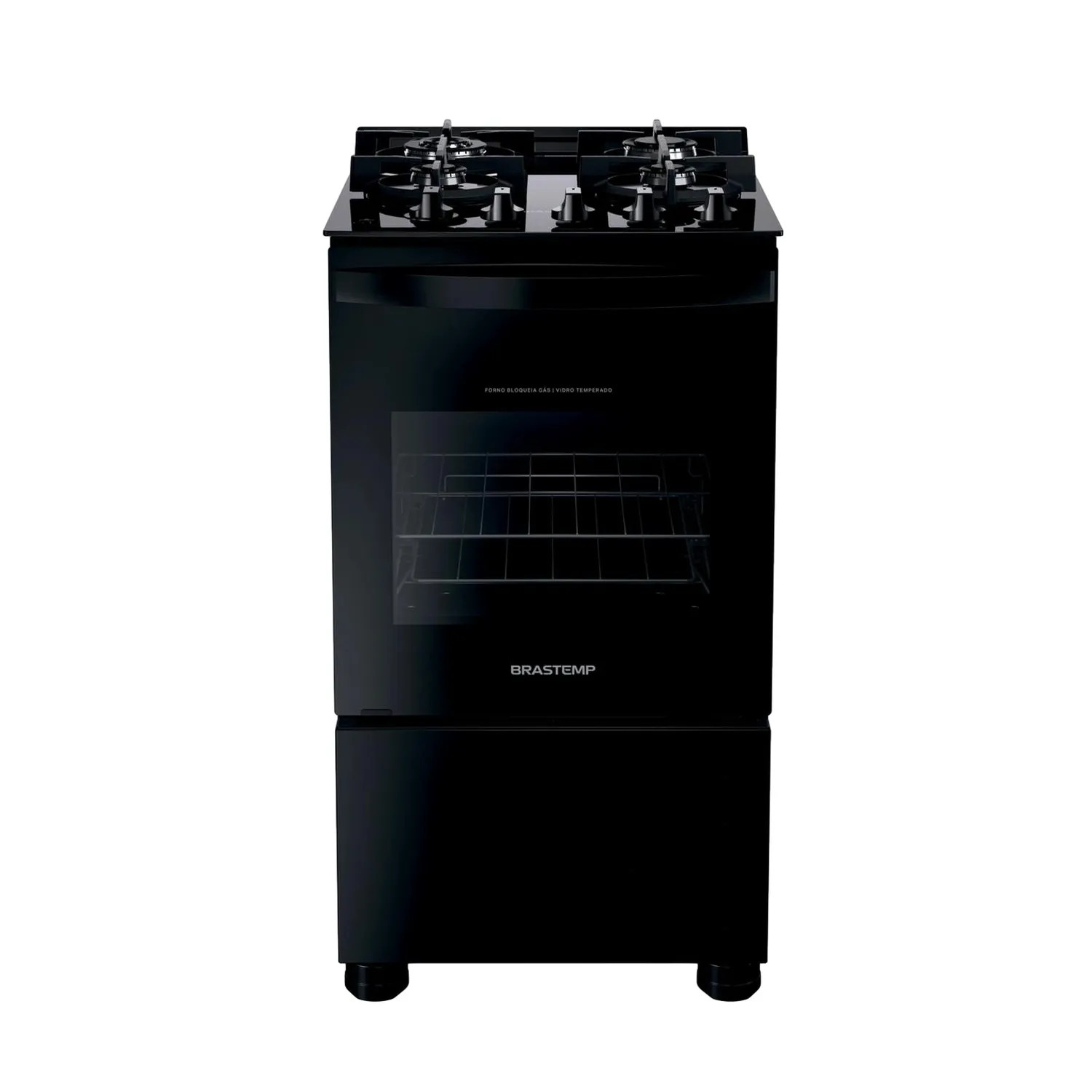 Fogão Brastemp 4 Bocas Preto Com Mesa De Vidro E Dupla Chama - Bfo4xae Bivolt