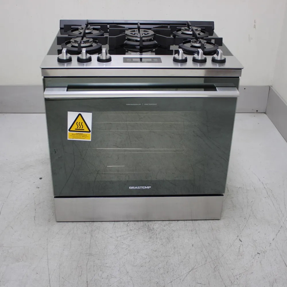 Fogão Brastemp 5 Bocas De Embutir Cor Inox Com Mesa De Vidro E Touch Timer Com Autodesligamento - Bys5vcrns1_Wexcele_Ch6793190 110V