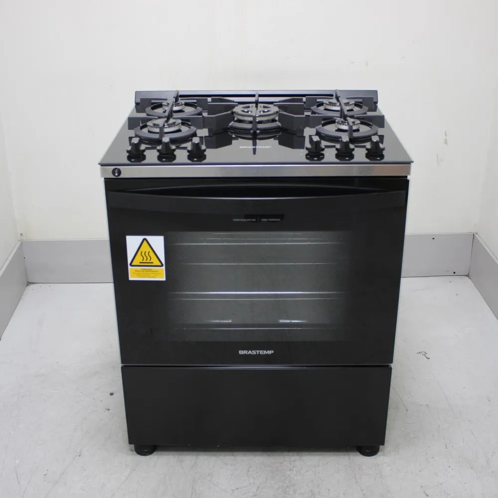 Fogão Brastemp 5 Bocas Preto Com Mesa De Vidro E Turbo Chama - Bfs5vceus3_Wbom_Cg6722073 Bivolt