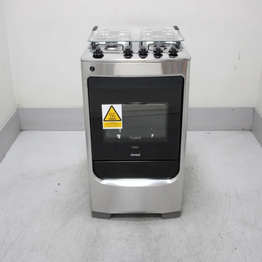 Fogão Consul 4 Bocas Inox Com Acendimento Automático - Cfo4narus3_Wbom_Cg6829018 Bivolt