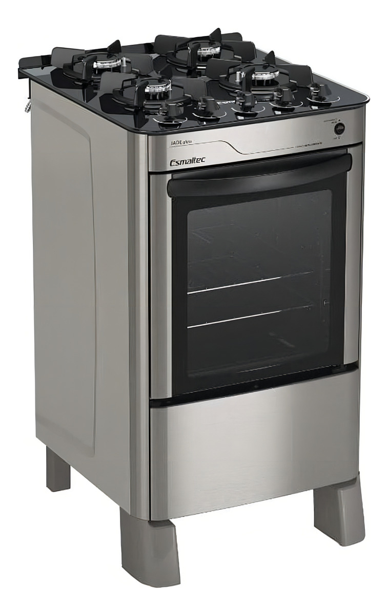 Fogão Esmaltec 4 Bocas Jade Glass com Acendimento Automático – Inox - 1