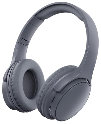 Fone De Ouvido Bluetooth 5.4 Headphone Sem Fio Fone Corrida Academia Com Cancelamento de Ruído On-ear com Microfone HD, Cancelamento de Ruído, Compatível com PC e Smartphone (Cinza) - 1