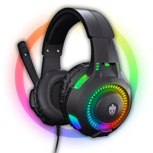Fone De Ouvido Headset Gamer Luz Led RGB Compatível com Computador, Celular, Video Games - 1