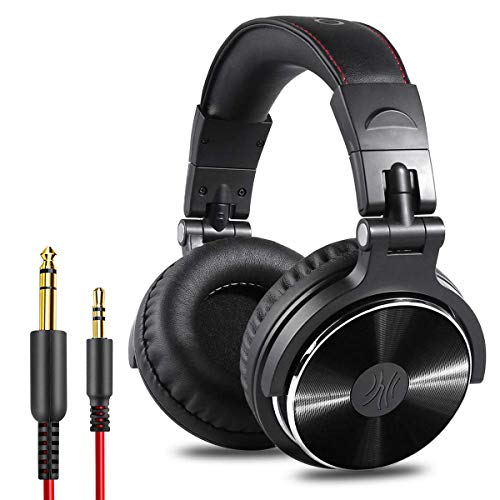 Fone de Ouvido P/Estúdio DJ OneOdio Pro-10 Black, Falante 50mm Neodimio Conexão P2 ou P10 Com Microfone, Cabo Destacável, Preto, Grande - 1
