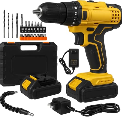 Furadeira e Parafusadeira 21V com 2 Baterias Recarregáveis Maleta Completa com Soquetes, Bits, Adaptadores e Carregador Bivolt – Alta Potência e Mobilidade - 1