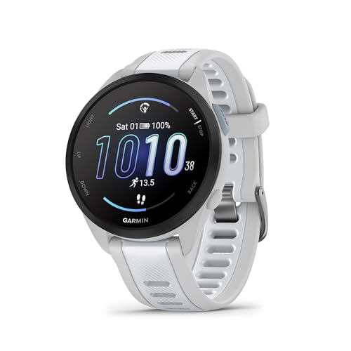 Garmin Relógio Forerunner 165 Branco 43mm com Monitor Cardíaco de Pulso e GPS - 1
