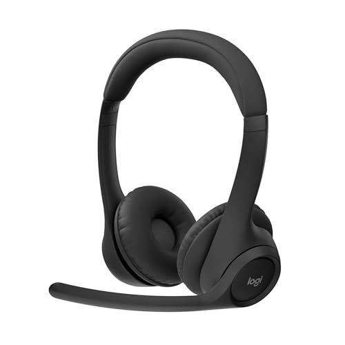 Headset Sem Fio Logitech Zone 300 Com Microfone Flip-to-Mute com Cancelamento de Ruído, Conexão Bluetooth, Bateria Recarregável via USB-C e Almofadas Confortáveis - Grafite - 1
