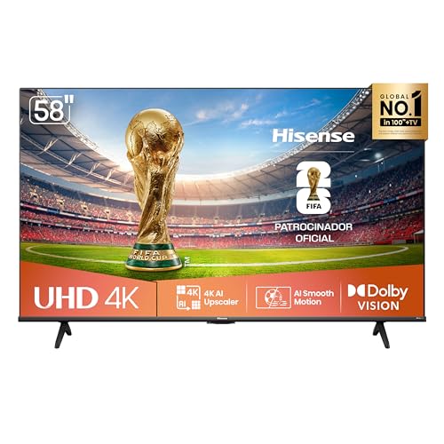 Hisense Smart TV UHD 4K DLED 58" Polegadas 58A6NV com HDR10 Dolby Vision Game Mode Controle por Voz Alexa Built-In AirPlay